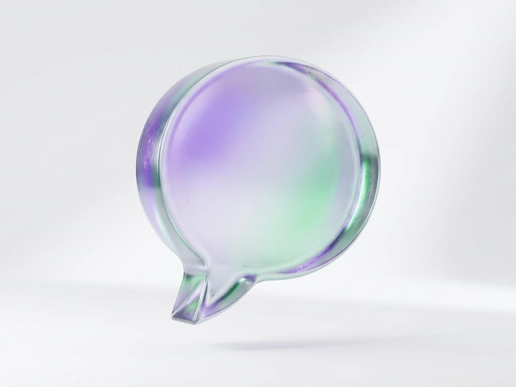 Translucent 3D glass speech bubble